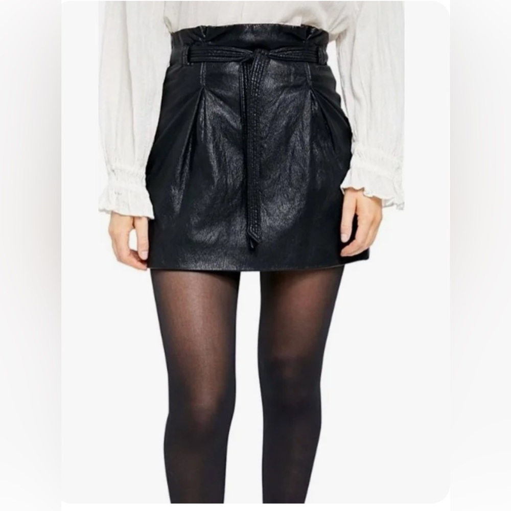 Free people vegan leather mini skirt,new,sz 6